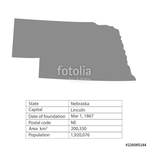 Nebraska States Of America Territory On White Background 500x500 Nebraska States Of America Territory On White Background