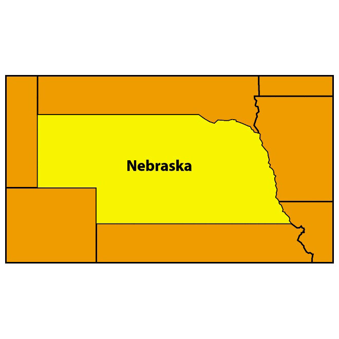 Vector Map Of Nebraska 660x660 Vector Map Of Nebraska