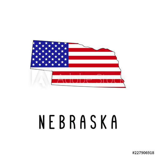 Vector Map Of Nebraska Painted In The Colors American Flag 500x500 Vector Map Of Nebraska Painted In The Colors American Flag