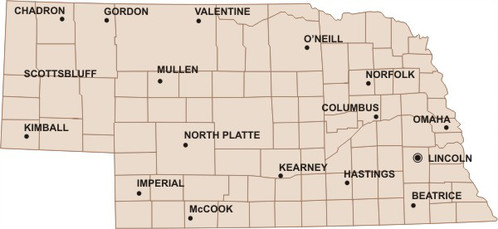 Nebraska Vector Map 498x229 Nebraska Vector Map