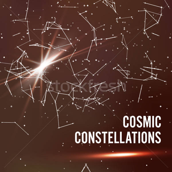 600x600 Cosmic Constellations Abstract Background Vector Deep Space