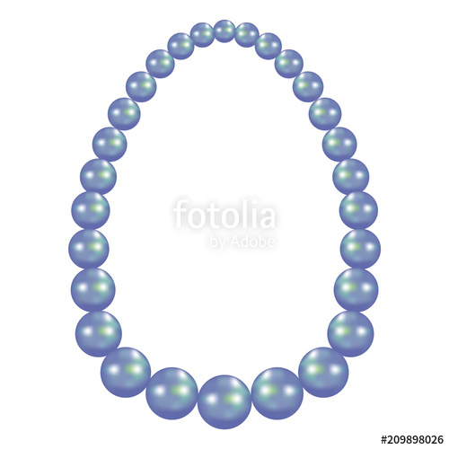500x500 Blue Pearl Necklace Mockup Realistic Illustration Of Blue Pearl