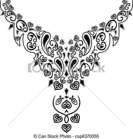 447x470 Free Clip Art Necklace Clipart Vector Of Necklace Design Fashion