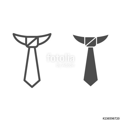 500x500 Tie Line And Glyph Icon Necktie Vector Illustration Isolated