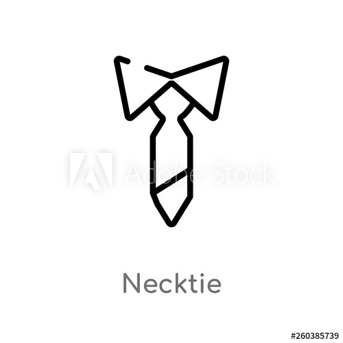 500x500 Outline Necktie Vector Icon Isolated Black Simple Line Element