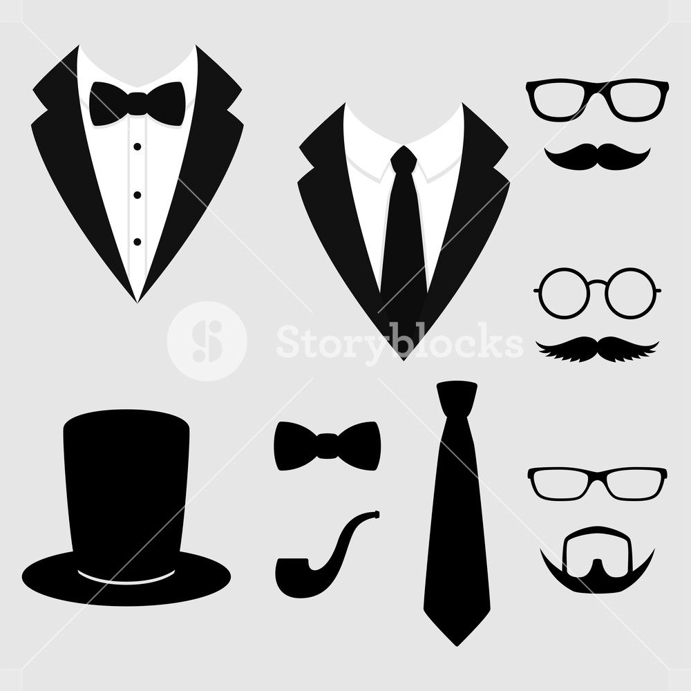 1000x1000 Men's Jackets Tuxedo With Mustaches, Glasses, Beard, Pipe And Top
