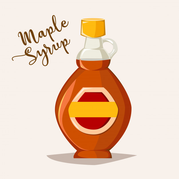 626x626 Logo Maple Syrup Bottle, Cartoon Cruet Sweet Maple Nectar With Cap