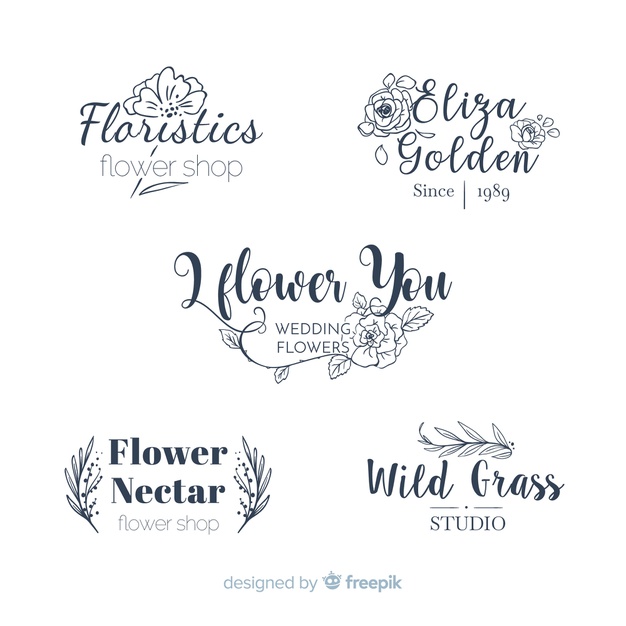 626x626 Collection Of Wedding Florist Logos Vector Free Download