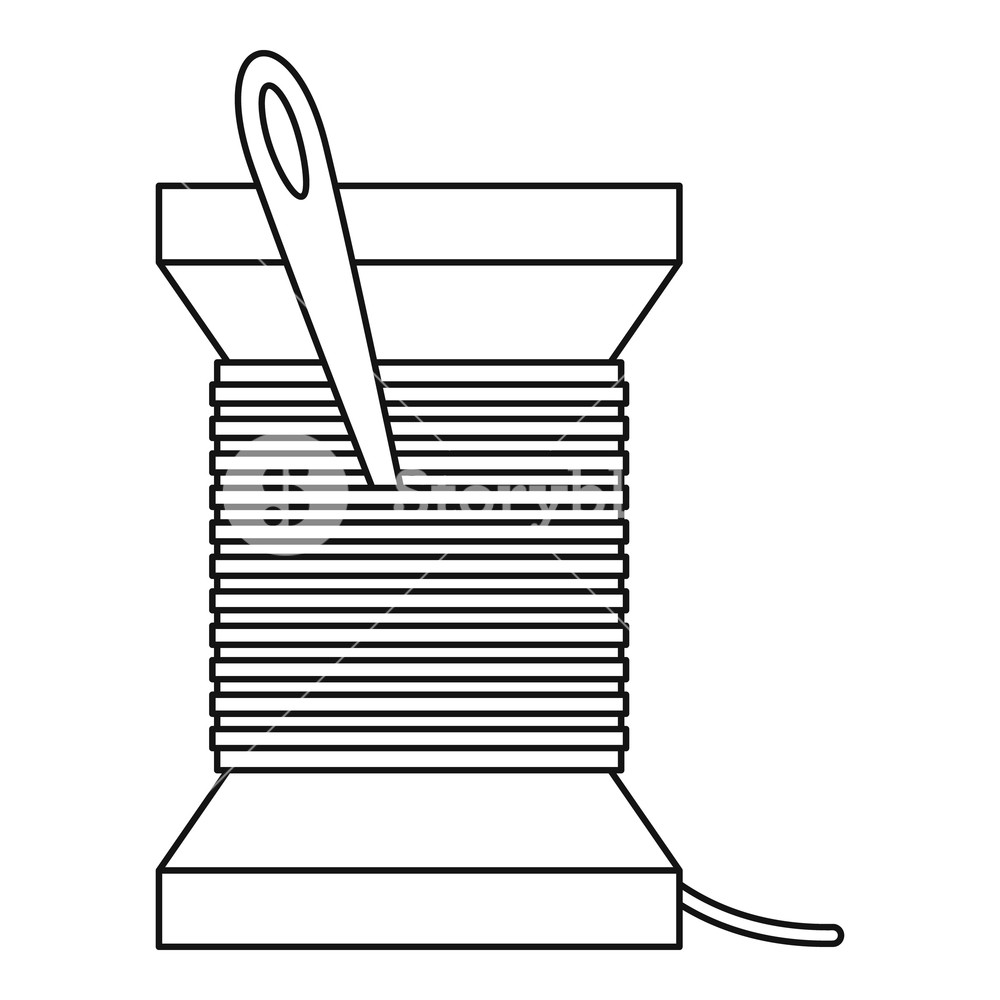 1000x1000 Needle And Thread Icon Outline Illustration Of Needle And Thread