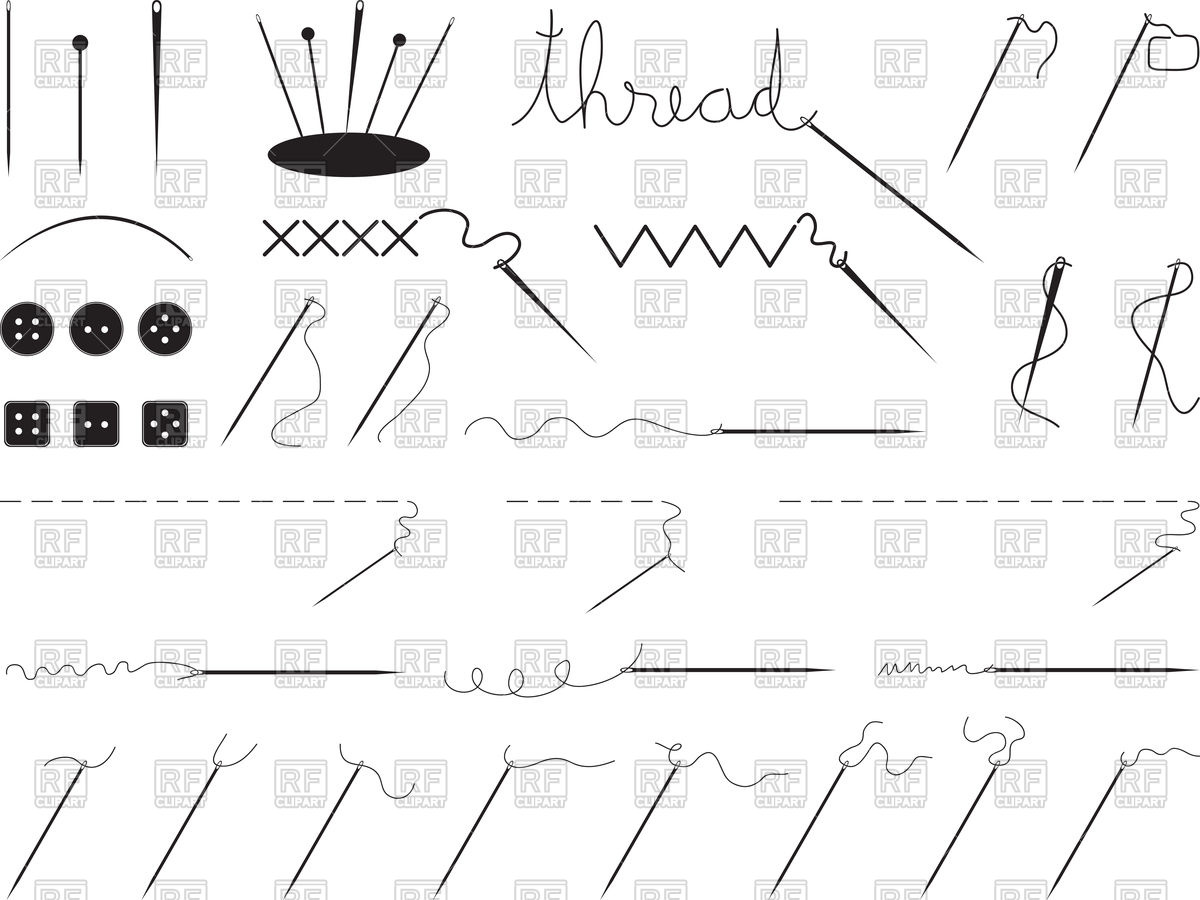 Needle And Thread Vector at Collection of Needle And