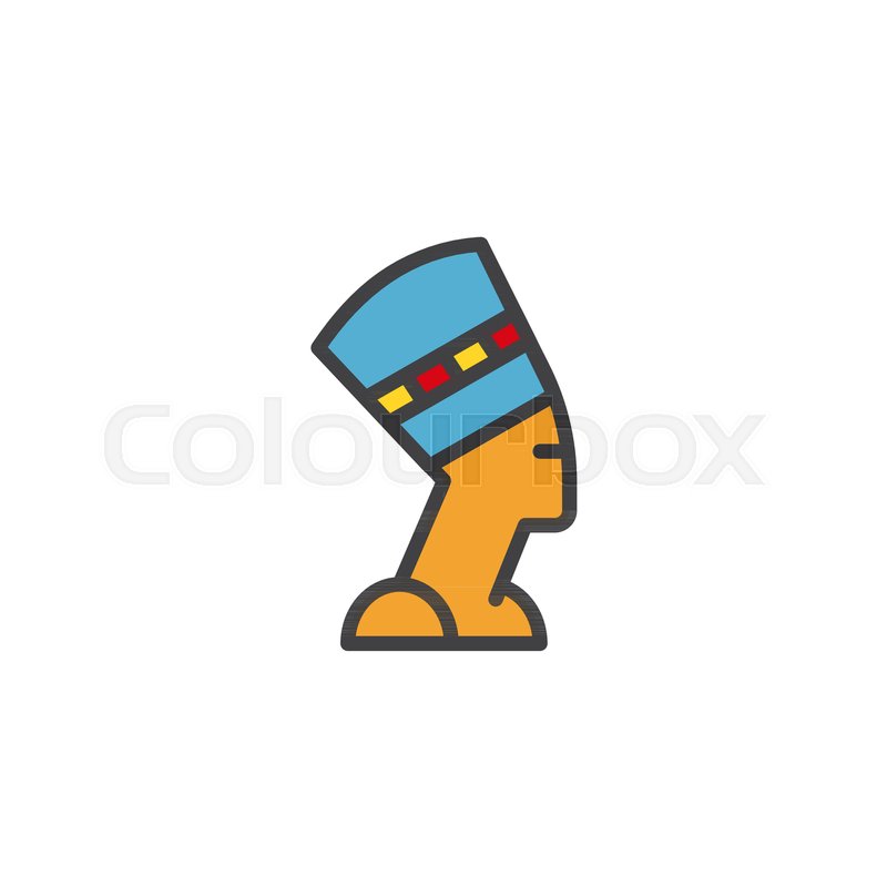 800x800 Nefertiti Profile Filled Outline Icon, Stock Vector Colourbox