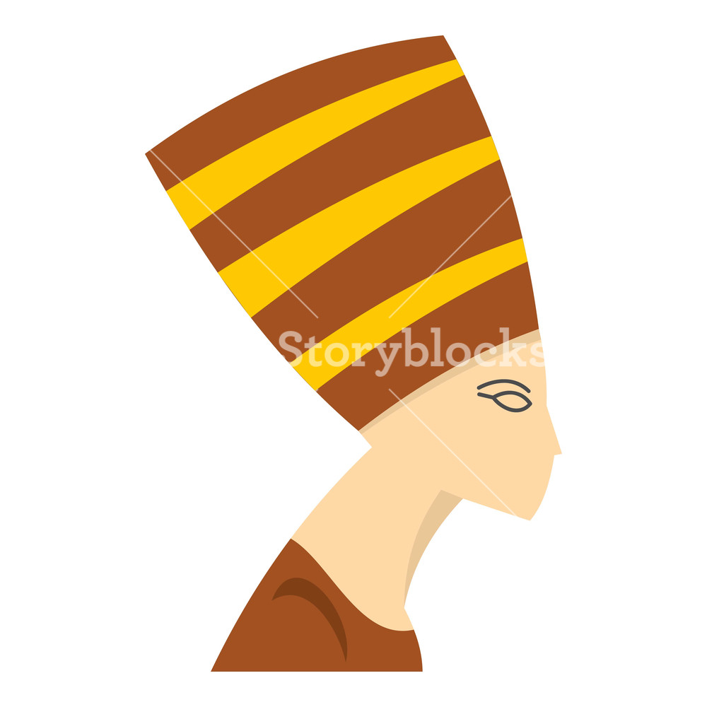 1000x1000 Nefertiti Head Icon Flat Isolated On White Background Vector
