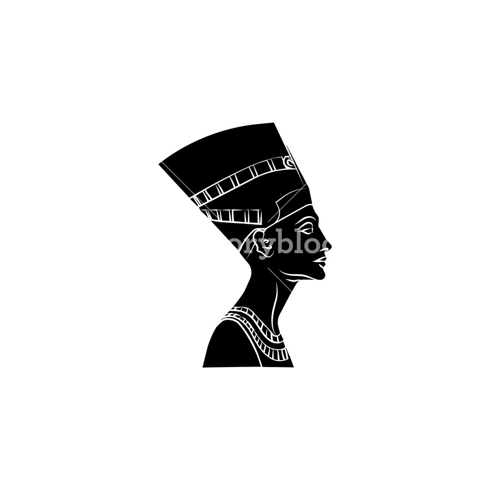 1000x1000 Nefertiti Icon Vector Illustration Royalty Free Stock Image