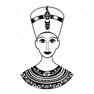 300x300 Silhouette Of Egyptian Queen Portrait Nefertiti Vector Clipart