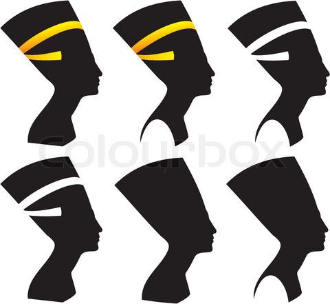 480x441 Stock Vector Of 'isolated Silhouettes Of Nefertiti Silhouettes