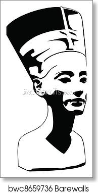 194x382 Vector Head Of Nefertiti, Art Print Barewalls Posters Prints