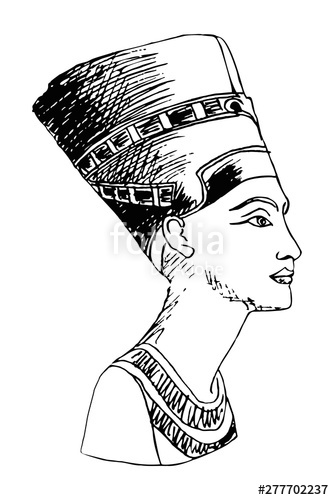 334x500 Egyptian Queen Nefertiti Vector Image Stylized As A Pencil