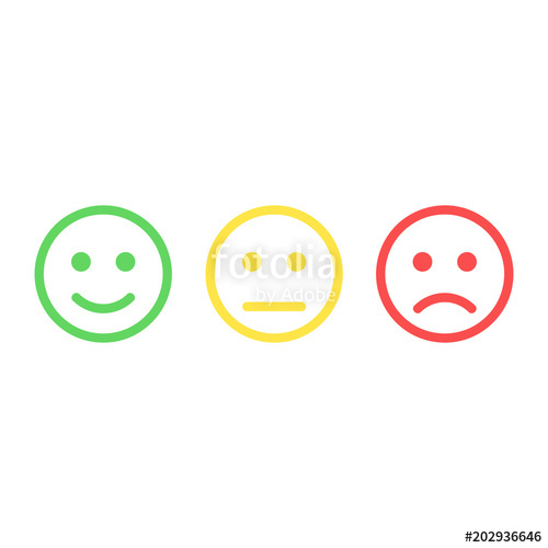 500x500 Smiley Emoticons Icon Positive, Neutral And Negative, Vector