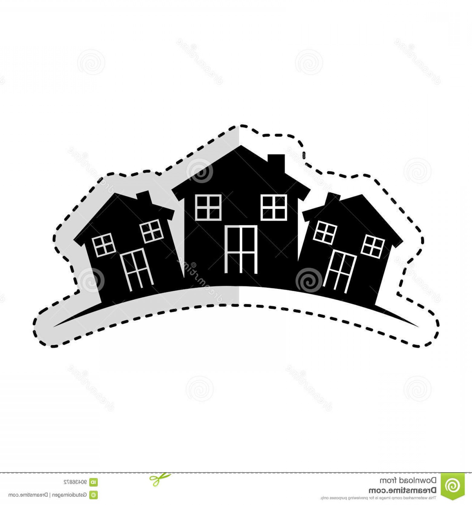 1560x1668 Stock Illustration Neighborhood Silhouette Isolated Icon Vector