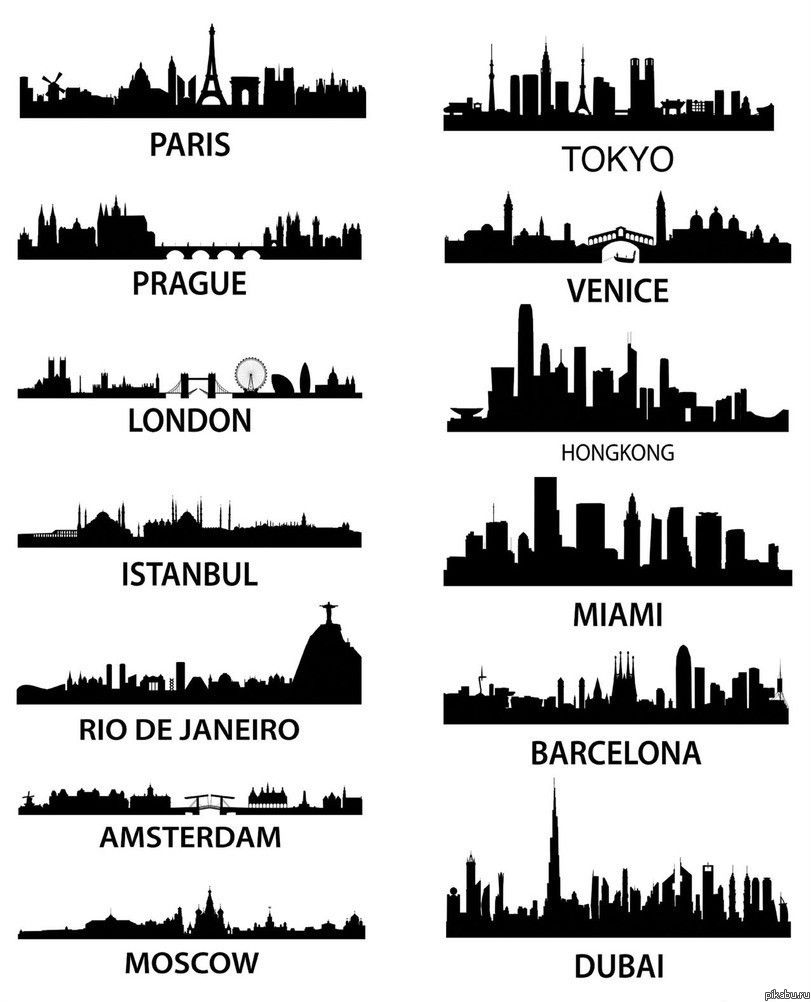 811x1002 Neighborhood Silhouette Vector
