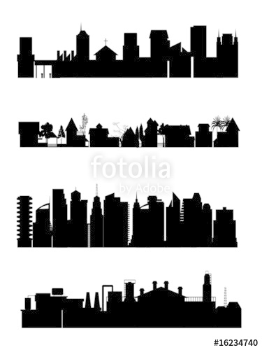 375x500 Images Of Neighborhood Silhouette Vector