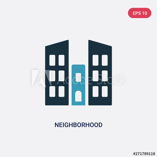 500x500 Two Color Neighborhood Vector Icon From Real Estate Concept