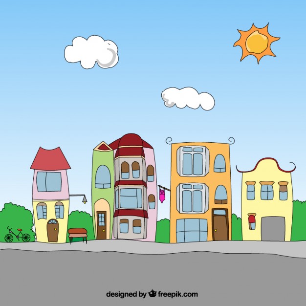 626x626 Cartoon Neighborhood Vector Free Download