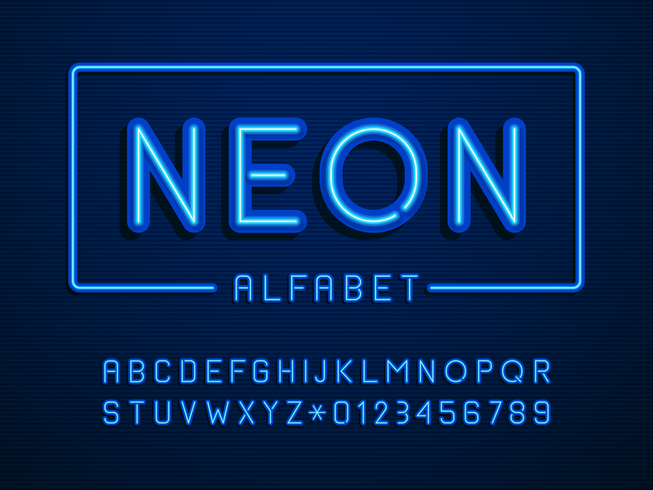 653x490 Neon Alphabet Letters And Numbers Vector