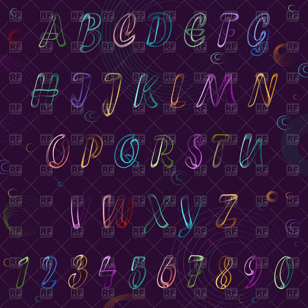 1200x1200 Neon Space Alphabet Vector Image Of Fonts Type Prolegomena