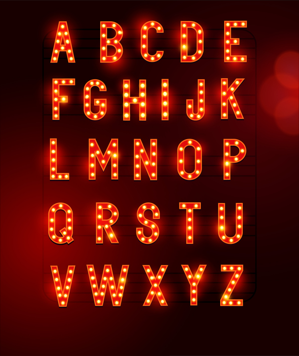 600x714 Red Neon Alphabet Shining Vector Free Download