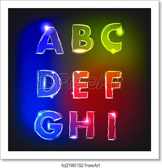 Neon Alphabet Vector At Vectorified.com | Collection Of Neon Alphabet ...