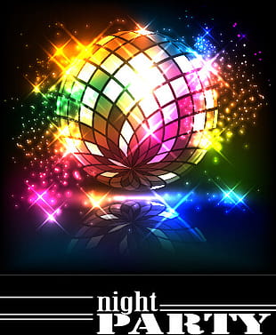310x377 Disco Night Party Neon Background Vector Free Graphics