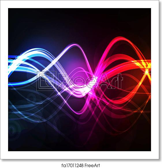 561x581 Free Art Print Of Neon Abstract Design On Dark Background Vector