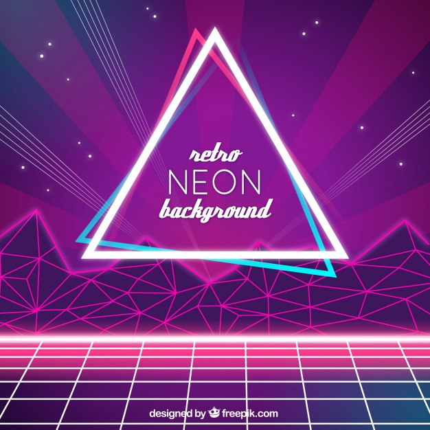 626x626 Retro Neon Lights Background Vector Free Download
