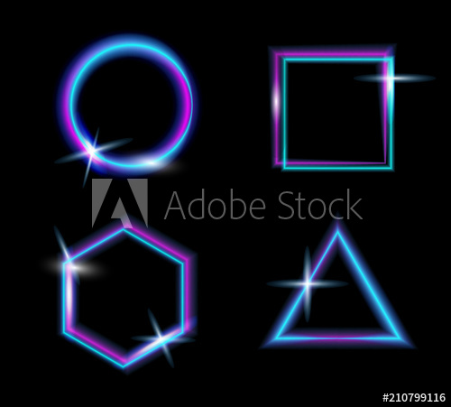 500x451 Set Of Neon Glow Light Glow Abstract Background Vector Glitch