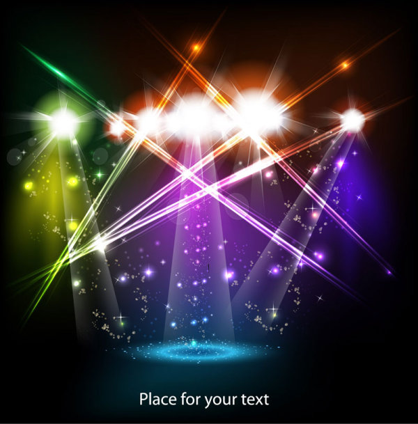 600x609 Stage Neon Light Elements Vector Background For Free Download