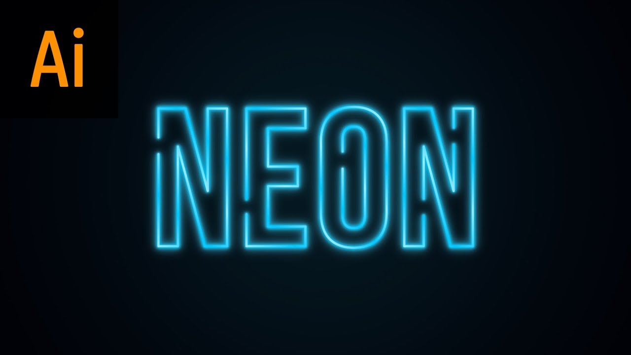 1280x720 Neon Text Effect Illustrator Tutorial