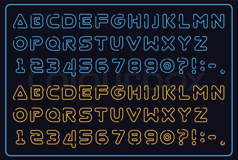 800x539 Neon Alphabet, Glow Alphabet, Stock Vector Colourbox
