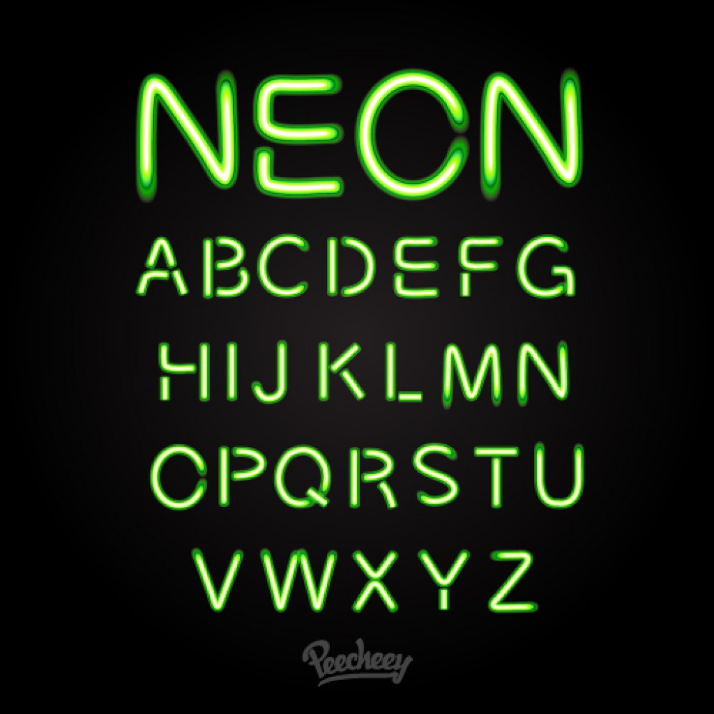 1024x1024 Green Neon Font Peecheey