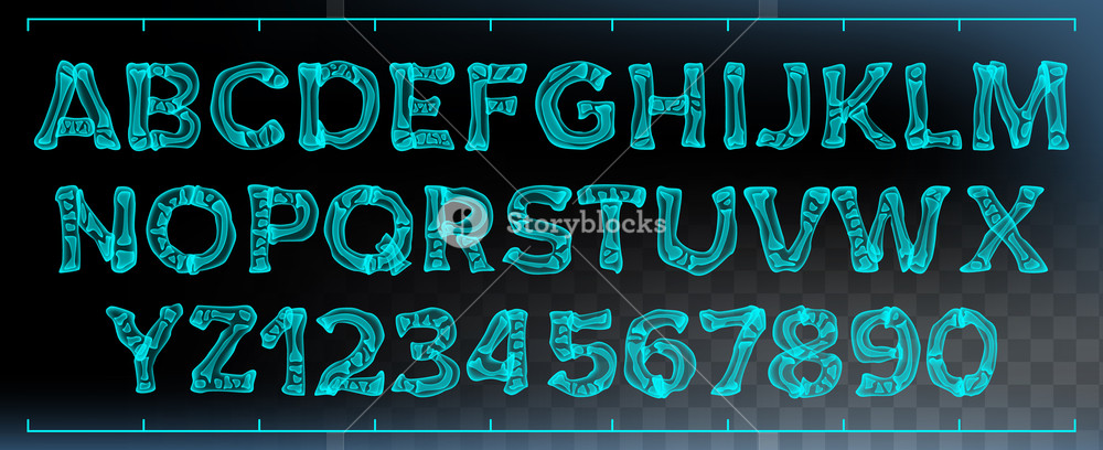 1000x408 X Ray Font Vector Transparent Roentgen Decorative Alphabet