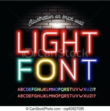 450x454 Neon Light Font