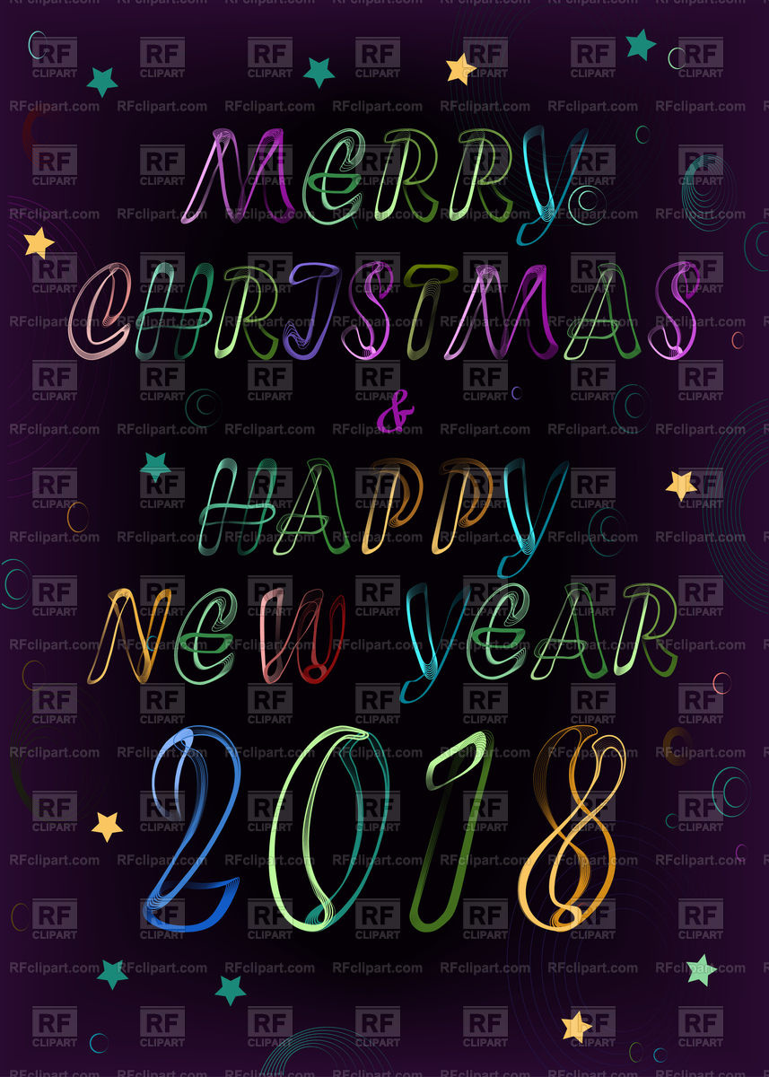 857x1200 Happy New Year Artistic Neon Colorful Font Vector Image