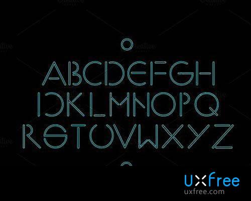 500x401 Minimalistic Simple Neon Font Vector