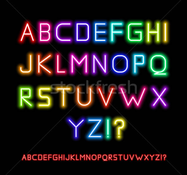 600x562 Neon Font Vector Illustration Maxim Pavlov