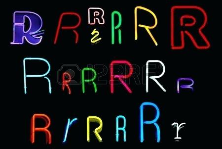 450x301 Alphabet And Numbers Neon Sign With Violet Letters Vector