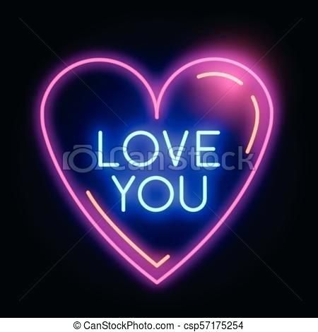 450x470 Neon Light Heart Glowing Love Sign Vector Mayad