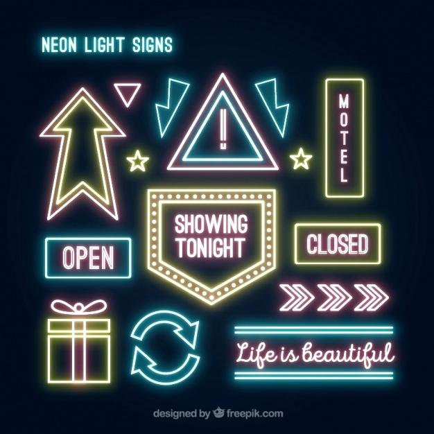 626x626 Quick Tips Neon Signs Vector Design Template Sign Light Banner