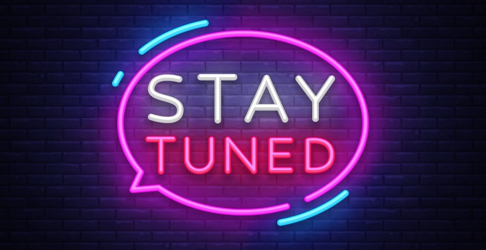 990x511 Stay Tuned Neon Signs Vector Stay Tuned Design Template Neon Sign
