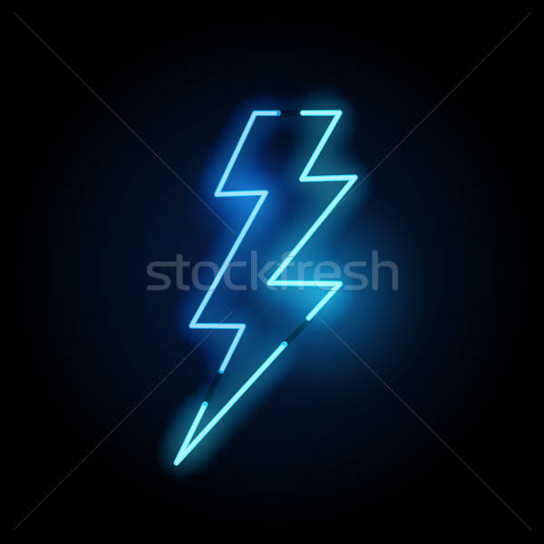 600x600 Blue Lightning Bolt Neon Light Vector Illustration James Thew