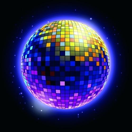 500x500 Disco Ball Background Sparkling Neon Light Vector Lowes